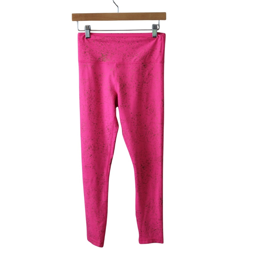 Zyia active Neon Pink and Gold Splatter Leggings 4 - Picture 3 of 3